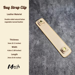 Handcrafted Dual-Sided Natural Veg-Tanned Leather Strap Clip for LV Bags (Suitable for Thin Shoulder Straps